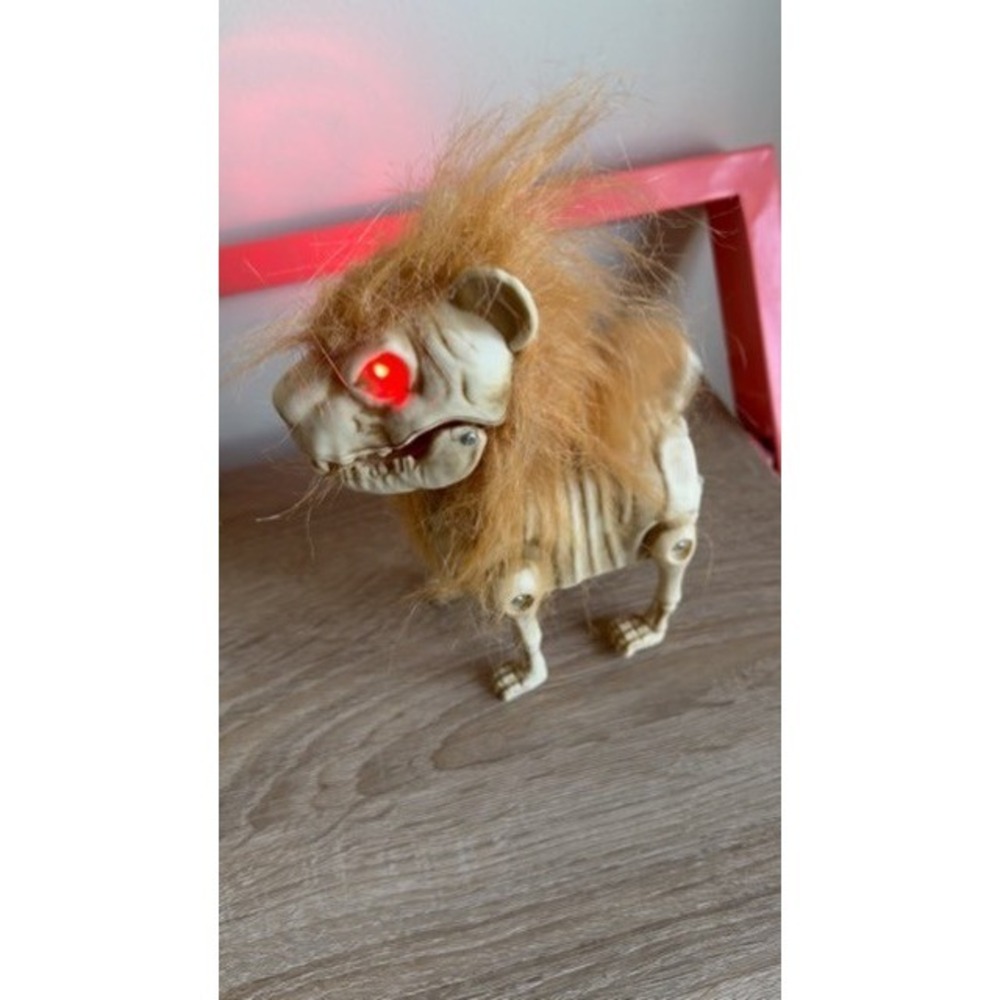 Animated 6" Mini LED Skeleton Lion‎ - PAC Halloween 2023 Fun Toy Decor Kids EUC